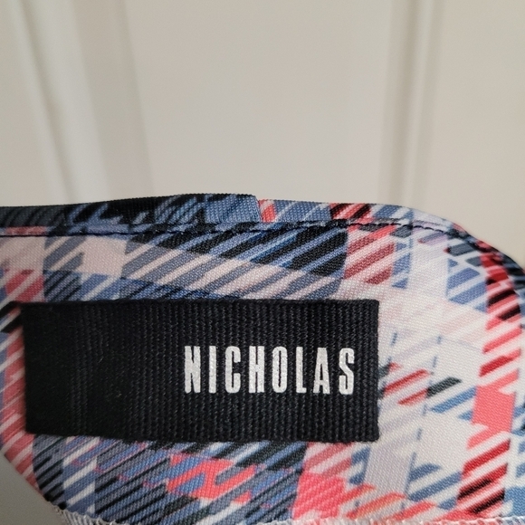 Nicholas Red White And Blue Checkered Plaid Mini Skirt - Picture 7 of 8